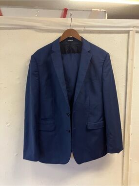Express Men's Dark Blue Two-Button Blazer